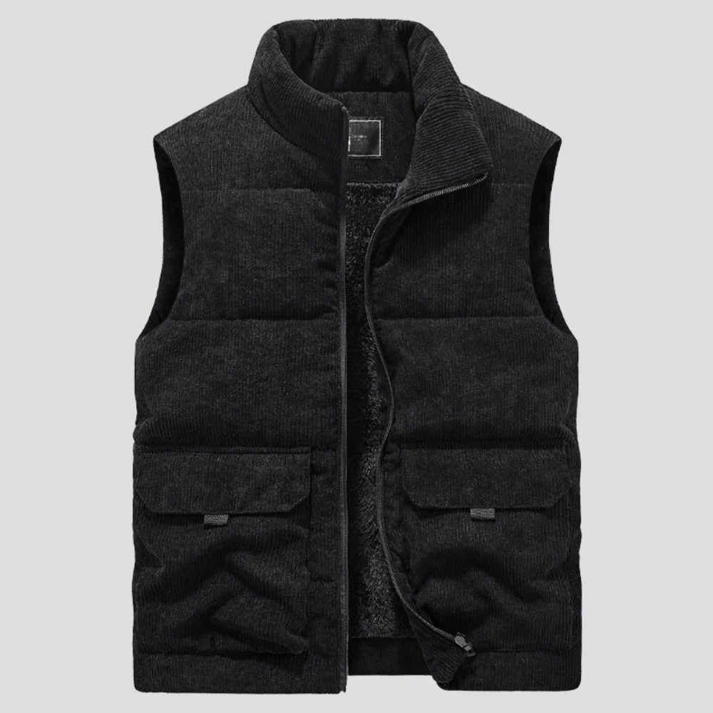 Piers – Men’s Quilted Corduroy-Trim Gilet